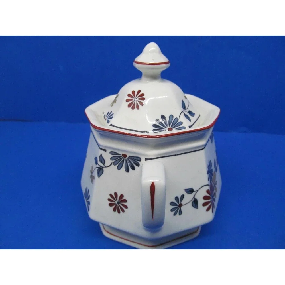 Adams Ironstone Vermont Covered Sugar Dish And Creamer Excellent Cond